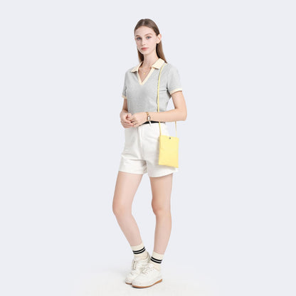 Pure Nylon Mobile Phone Bag Mini Cloth Bag ins Style Japanese Simple and Versatile Messenger Small Square Bag