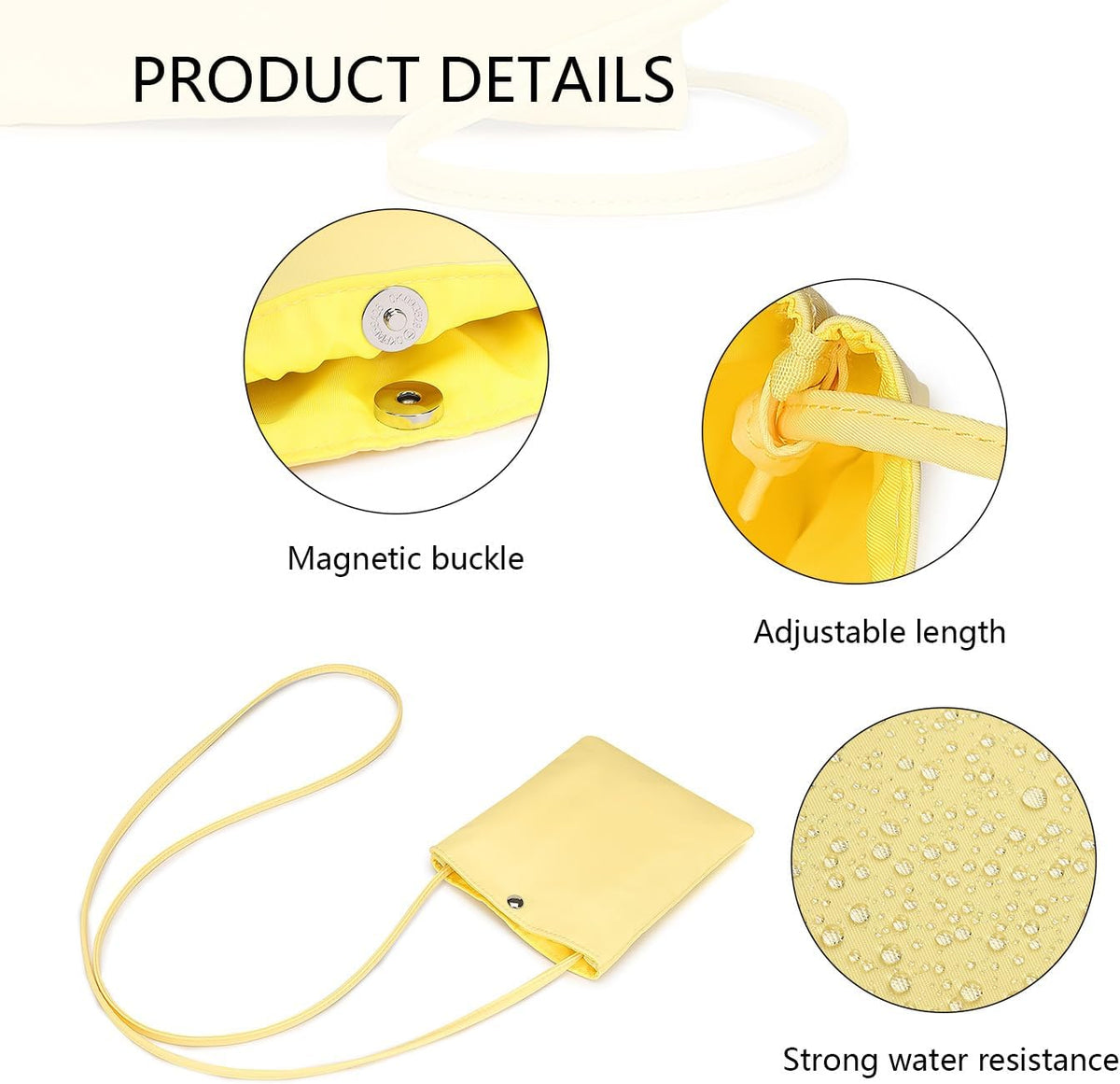 Pure Nylon Mobile Phone Bag Mini Cloth Bag ins Style Japanese Simple and Versatile Messenger Small Square Bag