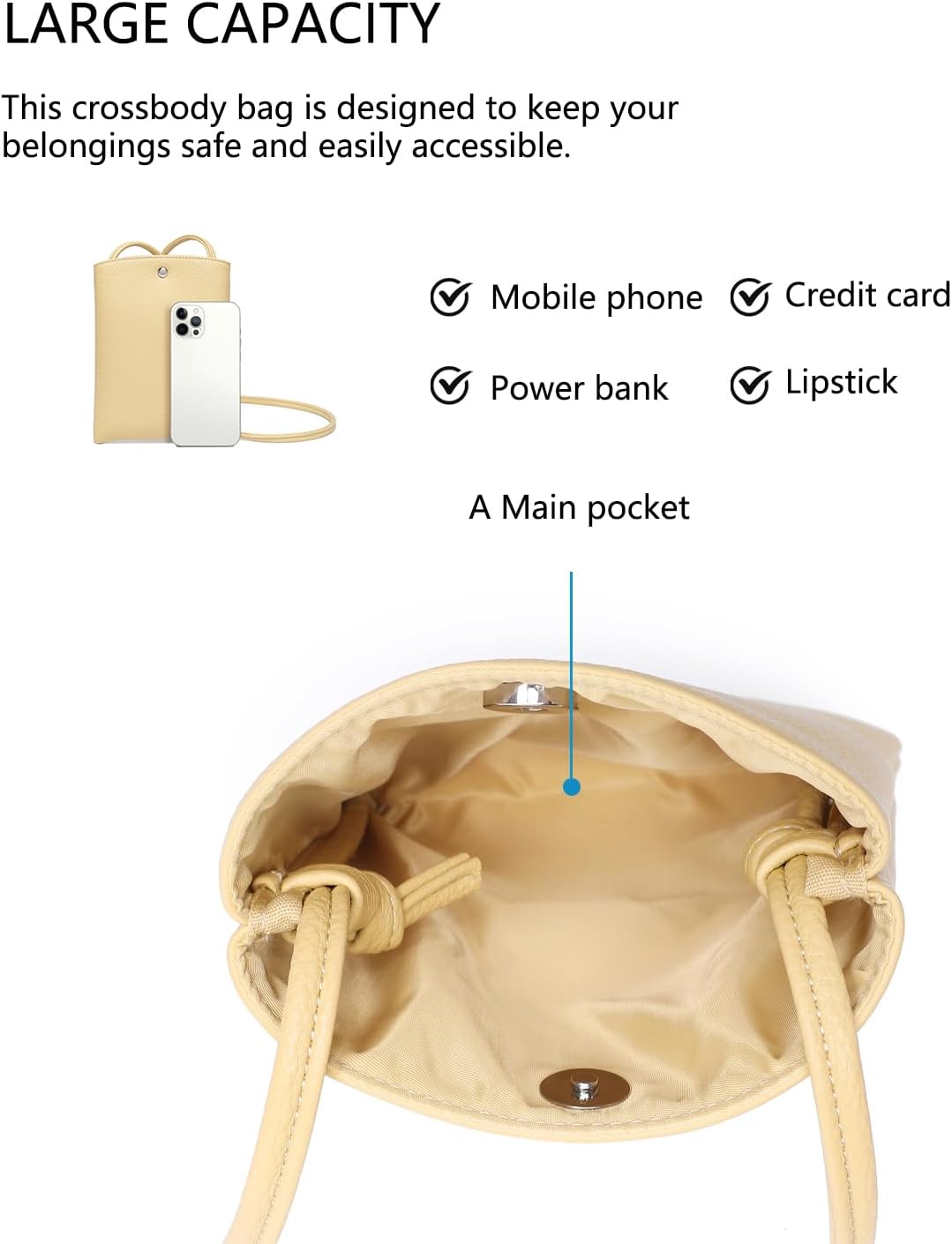 Pure Nylon Mobile Phone Bag Mini Cloth Bag ins Style Japanese Simple and Versatile Messenger Small Square Bag