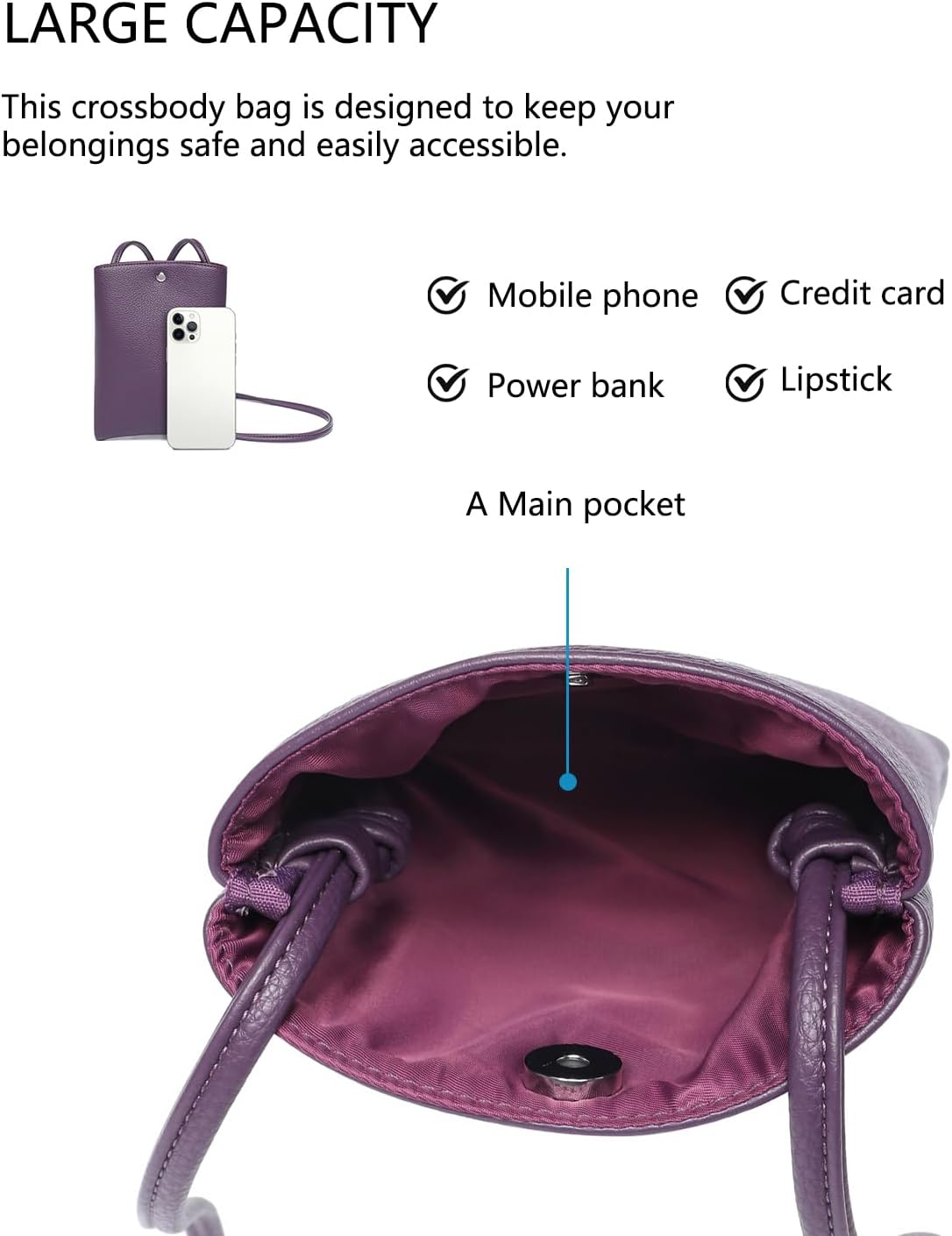 Pure Nylon Mobile Phone Bag Mini Cloth Bag ins Style Japanese Simple and Versatile Messenger Small Square Bag