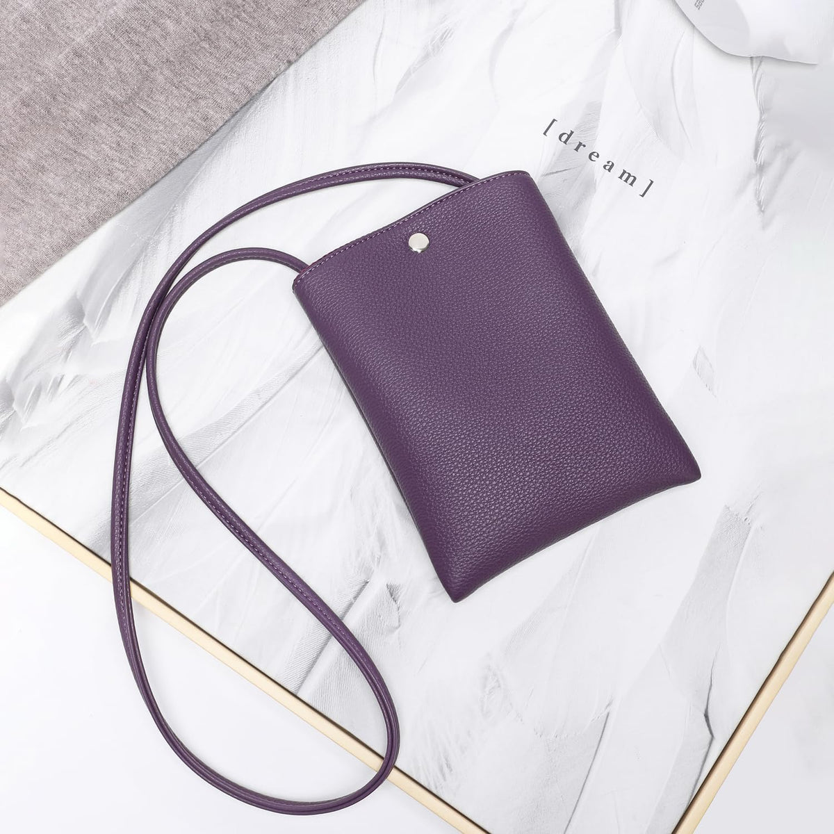 Pure Nylon Mobile Phone Bag Mini Cloth Bag ins Style Japanese Simple and Versatile Messenger Small Square Bag