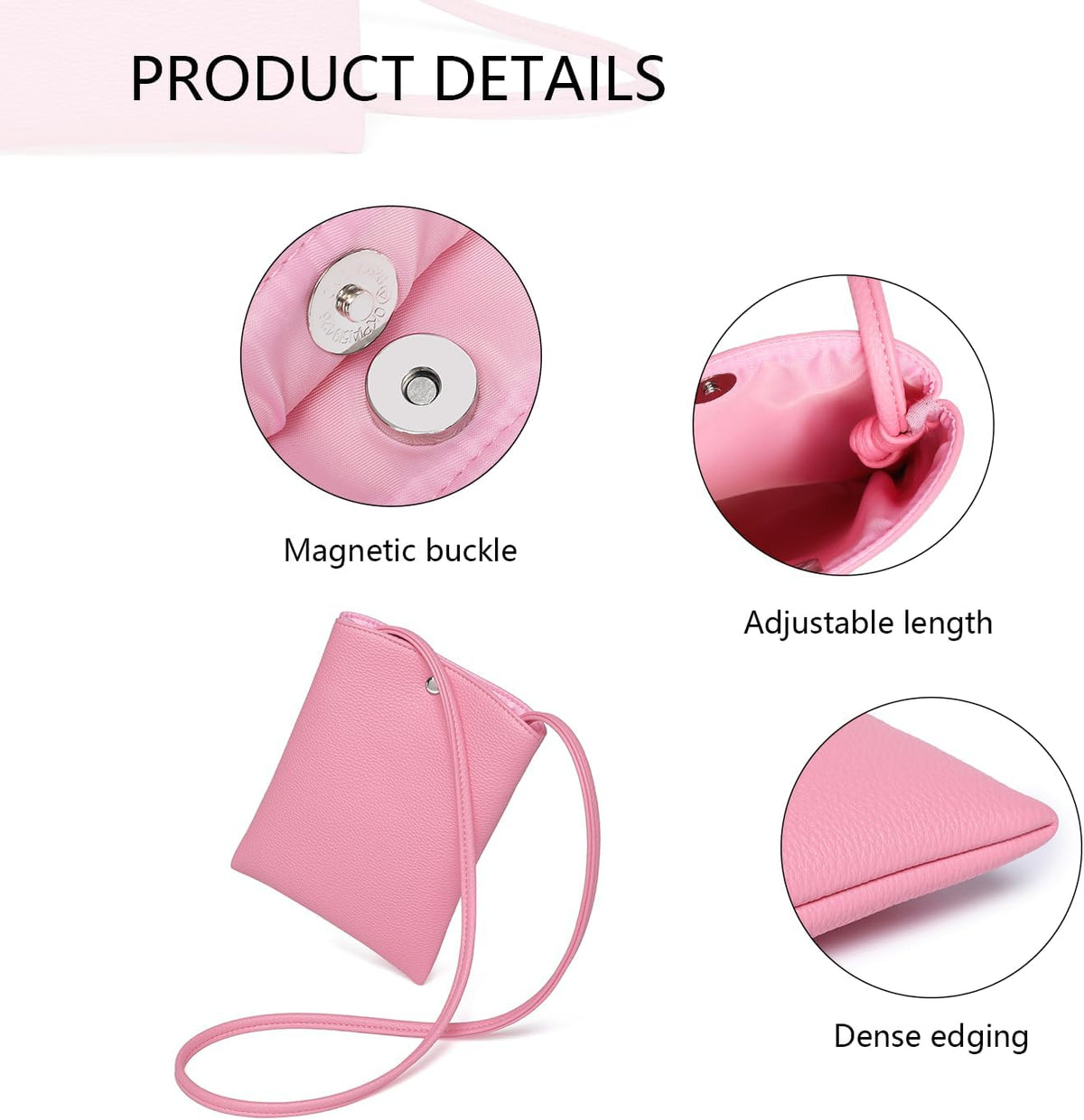 Pure Nylon Mobile Phone Bag Mini Cloth Bag ins Style Japanese Simple and Versatile Messenger Small Square Bag