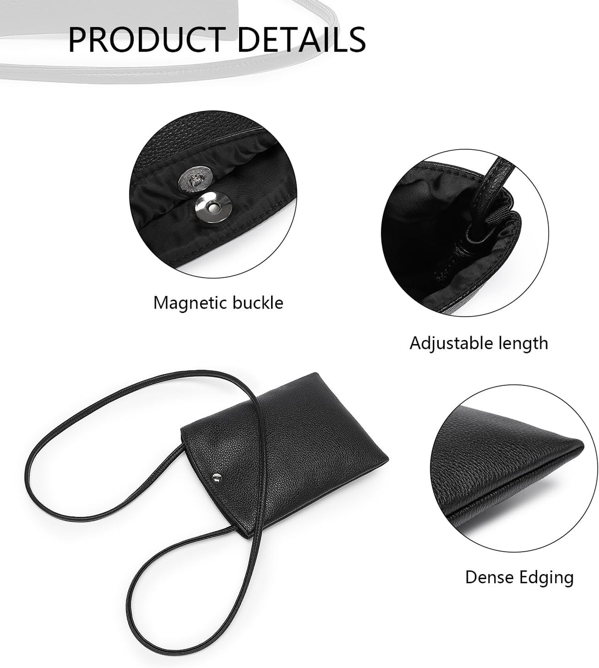 Pure Nylon Mobile Phone Bag Mini Cloth Bag ins Style Japanese Simple and Versatile Messenger Small Square Bag