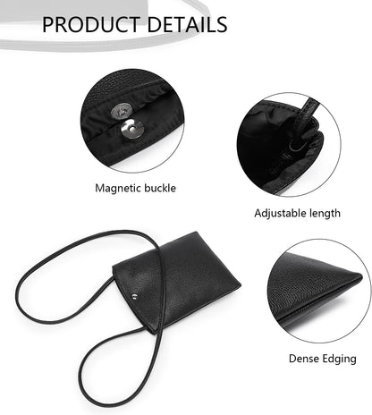 Pure Nylon Mobile Phone Bag Mini Cloth Bag ins Style Japanese Simple and Versatile Messenger Small Square Bag