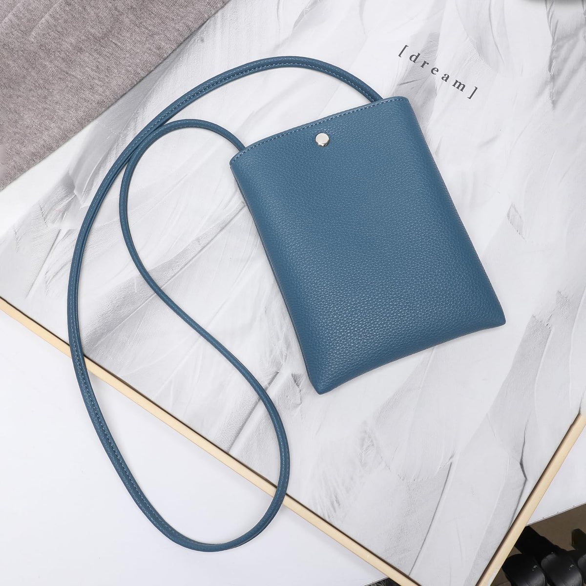 Pure Nylon Mobile Phone Bag Mini Cloth Bag ins Style Japanese Simple and Versatile Messenger Small Square Bag