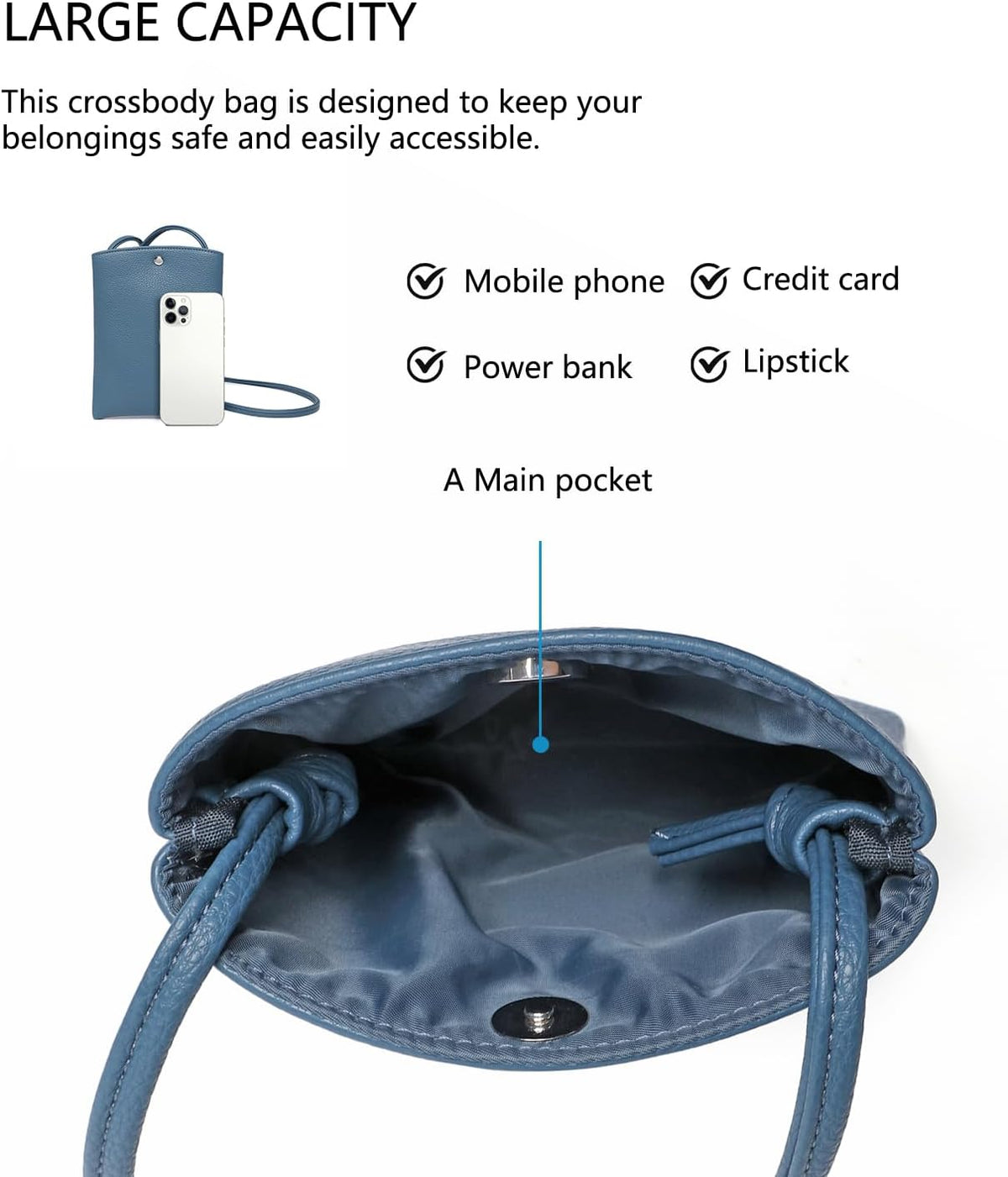 Pure Nylon Mobile Phone Bag Mini Cloth Bag ins Style Japanese Simple and Versatile Messenger Small Square Bag