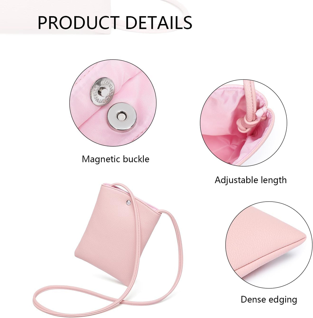 Pure Nylon Mobile Phone Bag Mini Cloth Bag ins Style Japanese Simple and Versatile Messenger Small Square Bag