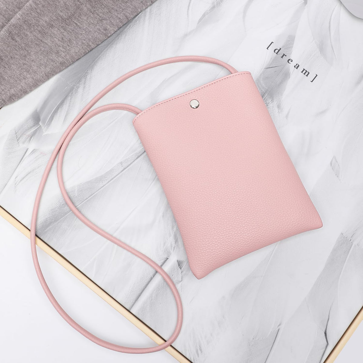Pure Nylon Mobile Phone Bag Mini Cloth Bag ins Style Japanese Simple and Versatile Messenger Small Square Bag
