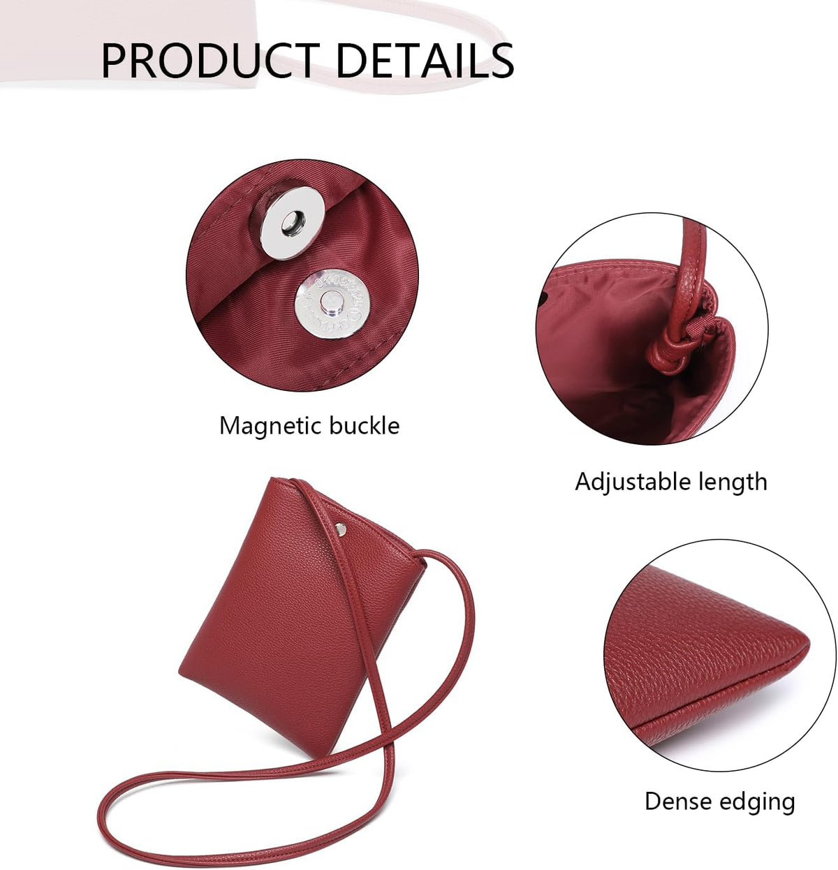 Pure Nylon Mobile Phone Bag Mini Cloth Bag ins Style Japanese Simple and Versatile Messenger Small Square Bag