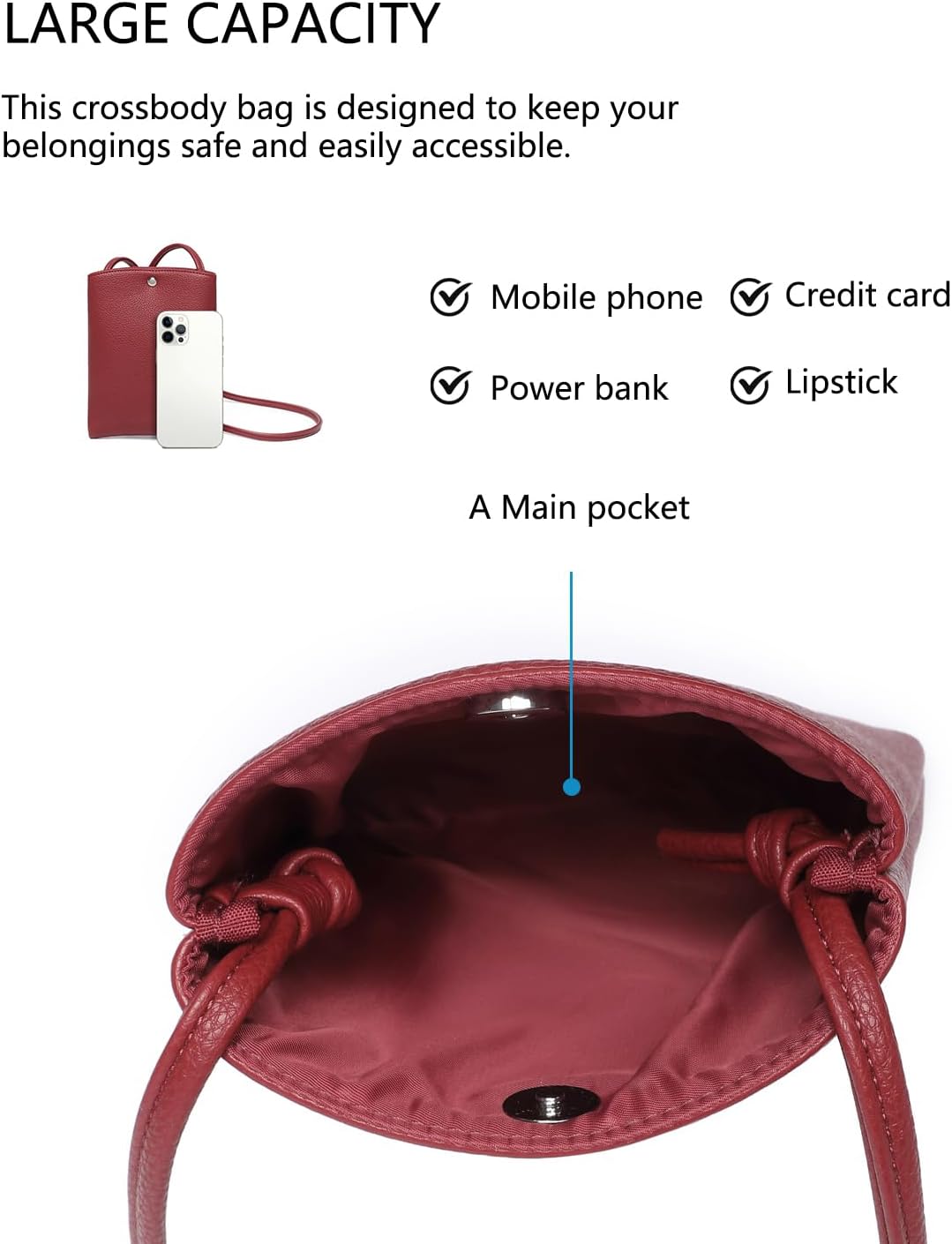 Pure Nylon Mobile Phone Bag Mini Cloth Bag ins Style Japanese Simple and Versatile Messenger Small Square Bag