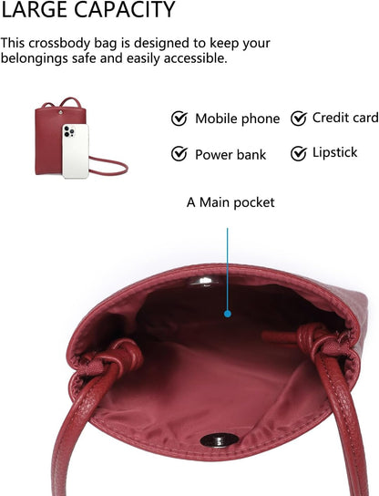 Pure Nylon Mobile Phone Bag Mini Cloth Bag ins Style Japanese Simple and Versatile Messenger Small Square Bag