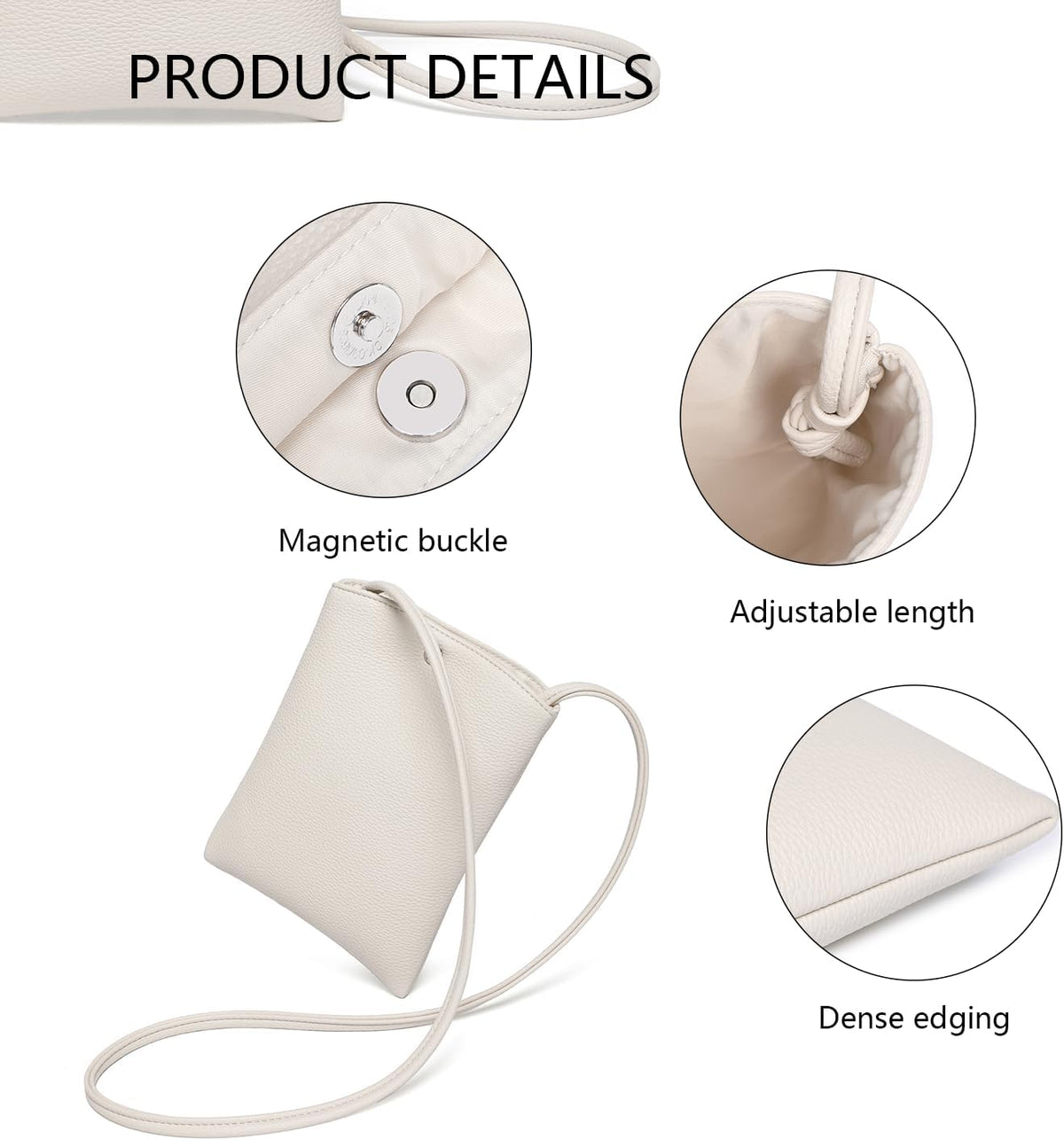 Pure Nylon Mobile Phone Bag Mini Cloth Bag ins Style Japanese Simple and Versatile Messenger Small Square Bag