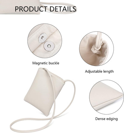 Pure Nylon Mobile Phone Bag Mini Cloth Bag ins Style Japanese Simple and Versatile Messenger Small Square Bag