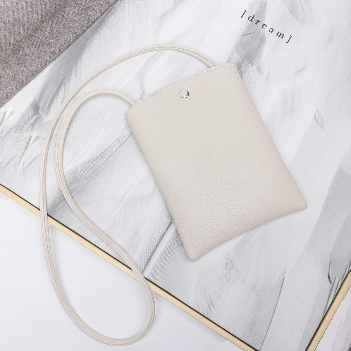 Pure Nylon Mobile Phone Bag Mini Cloth Bag ins Style Japanese Simple and Versatile Messenger Small Square Bag