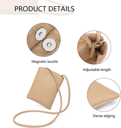 Pure Nylon Mobile Phone Bag Mini Cloth Bag ins Style Japanese Simple and Versatile Messenger Small Square Bag