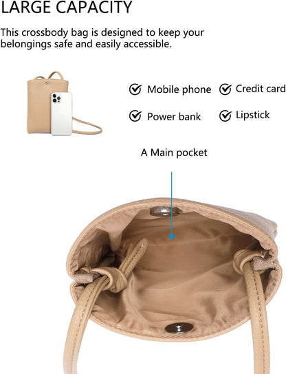Pure Nylon Mobile Phone Bag Mini Cloth Bag ins Style Japanese Simple and Versatile Messenger Small Square Bag