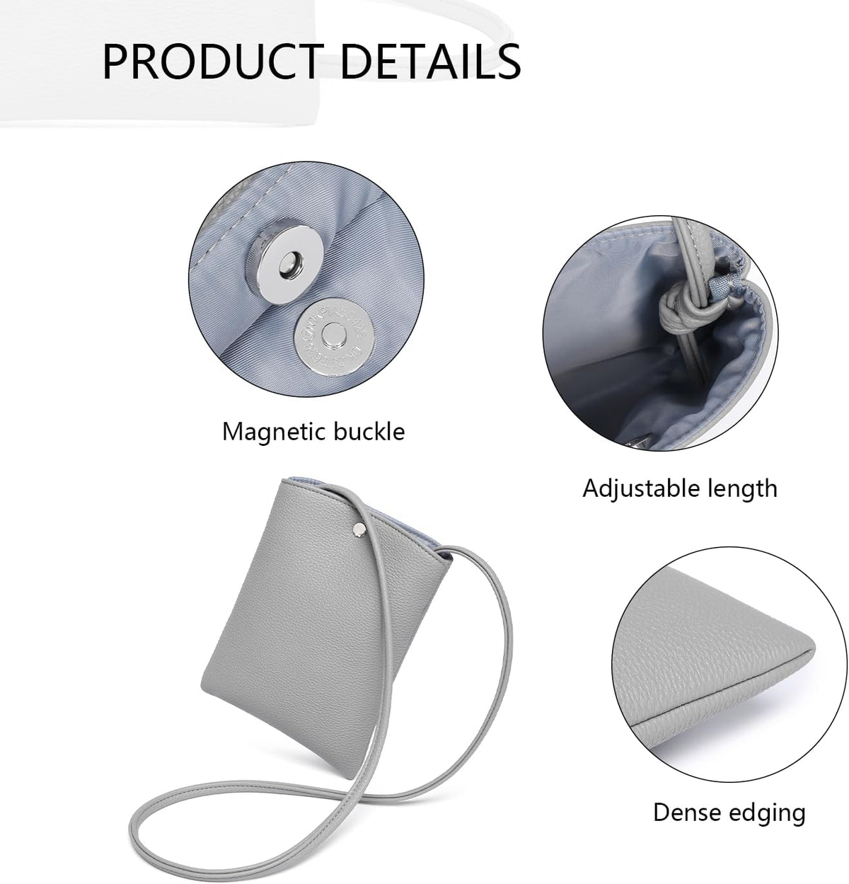 Pure Nylon Mobile Phone Bag Mini Cloth Bag ins Style Japanese Simple and Versatile Messenger Small Square Bag