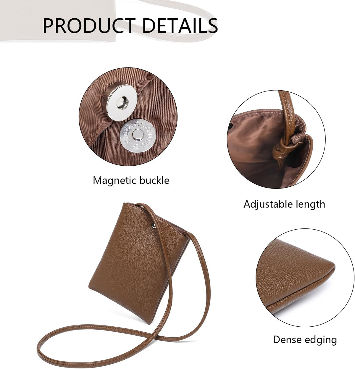 Pure Nylon Mobile Phone Bag Mini Cloth Bag ins Style Japanese Simple and Versatile Messenger Small Square Bag