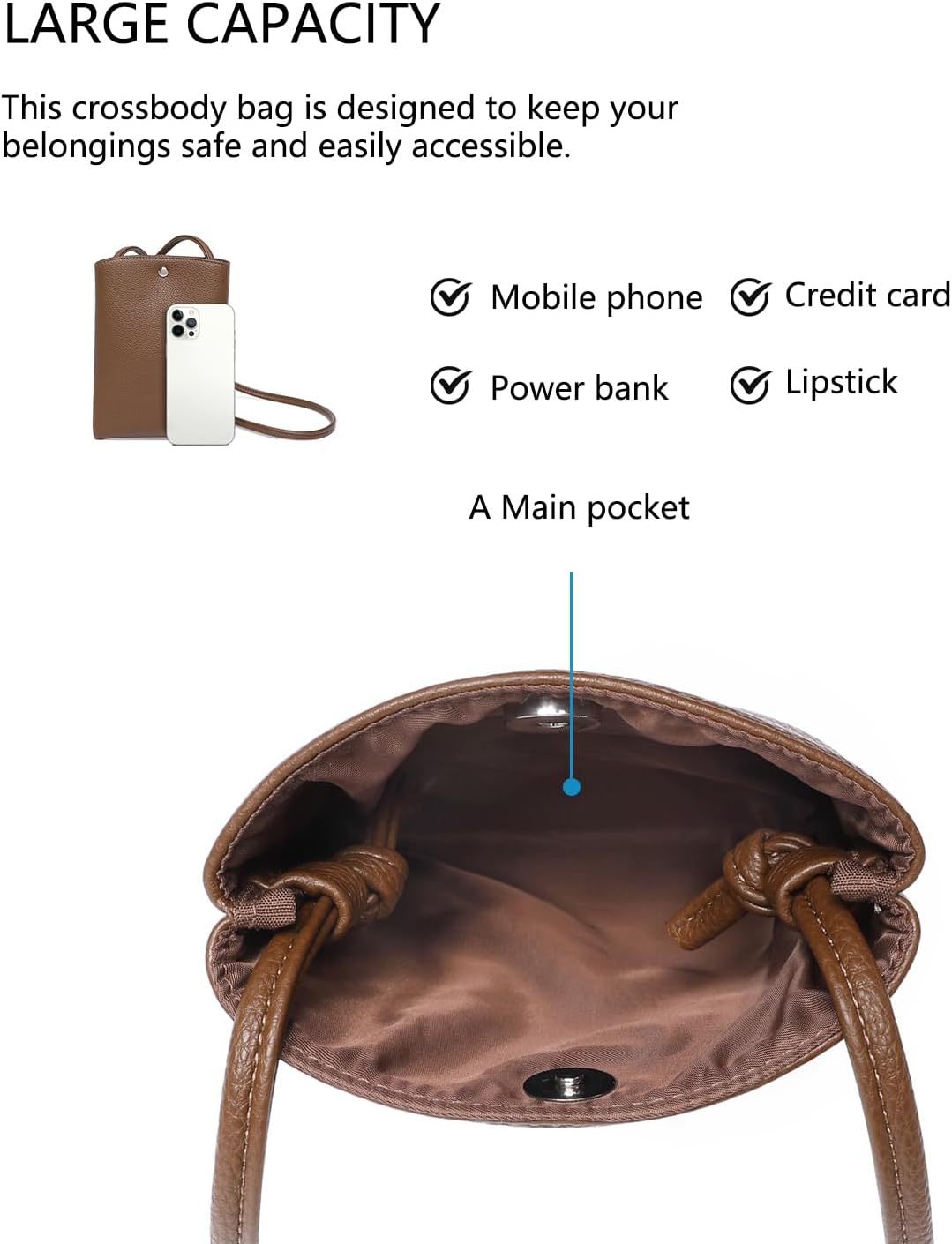 Pure Nylon Mobile Phone Bag Mini Cloth Bag ins Style Japanese Simple and Versatile Messenger Small Square Bag