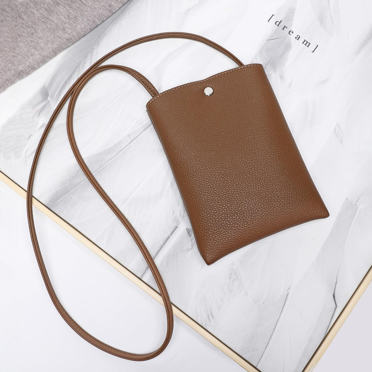 Pure Nylon Mobile Phone Bag Mini Cloth Bag ins Style Japanese Simple and Versatile Messenger Small Square Bag