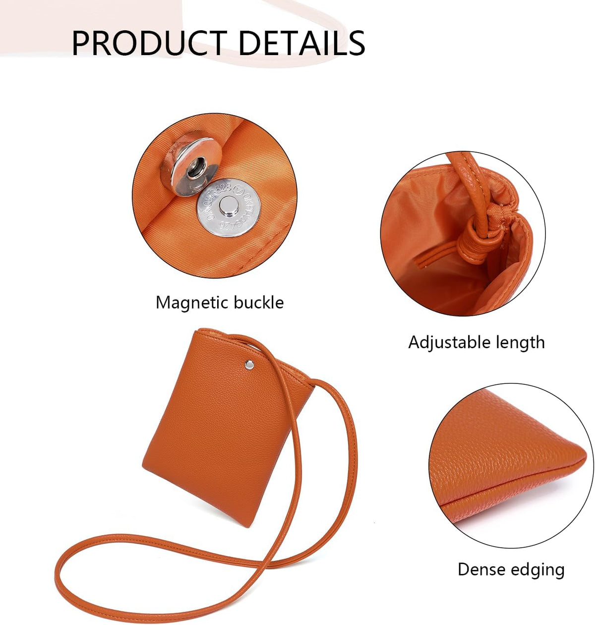 Pure Nylon Mobile Phone Bag Mini Cloth Bag ins Style Japanese Simple and Versatile Messenger Small Square Bag