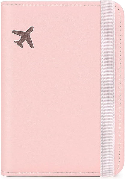 RFID Blocking Passport Holder for Travel – PU Leather Waterproof Lightweight Passport Cover Wallet for Women Men, Travel Organizer with Card Slots for Airline Tickets & Passport Book, Purple