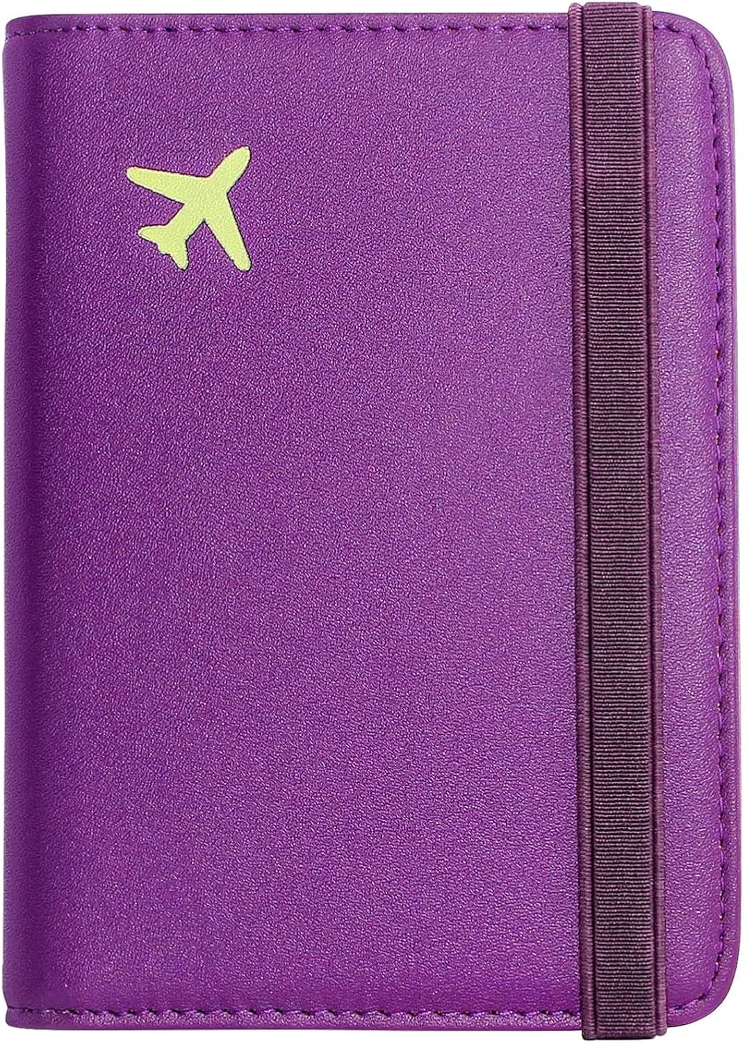 RFID Blocking Passport Holder for Travel – PU Leather Waterproof Lightweight Passport Cover Wallet for Women Men, Travel Organizer with Card Slots for Airline Tickets & Passport Book, Purple