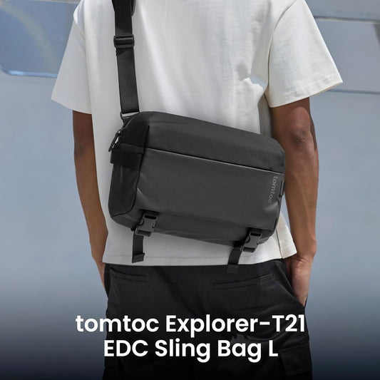 Compact EDC Sling Bag 3L-10L, Minimalist Crossbody Bag Chest Shoulder Pack for Men Women, X-pac/Recycled Polyester