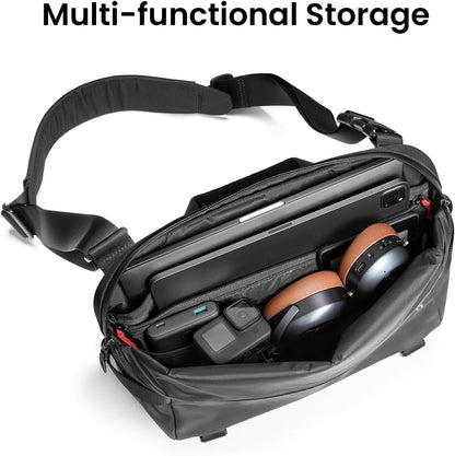 Compact EDC Sling Bag 3L-10L, Minimalist Crossbody Bag Chest Shoulder Pack for Men Women, X-pac/Recycled Polyester