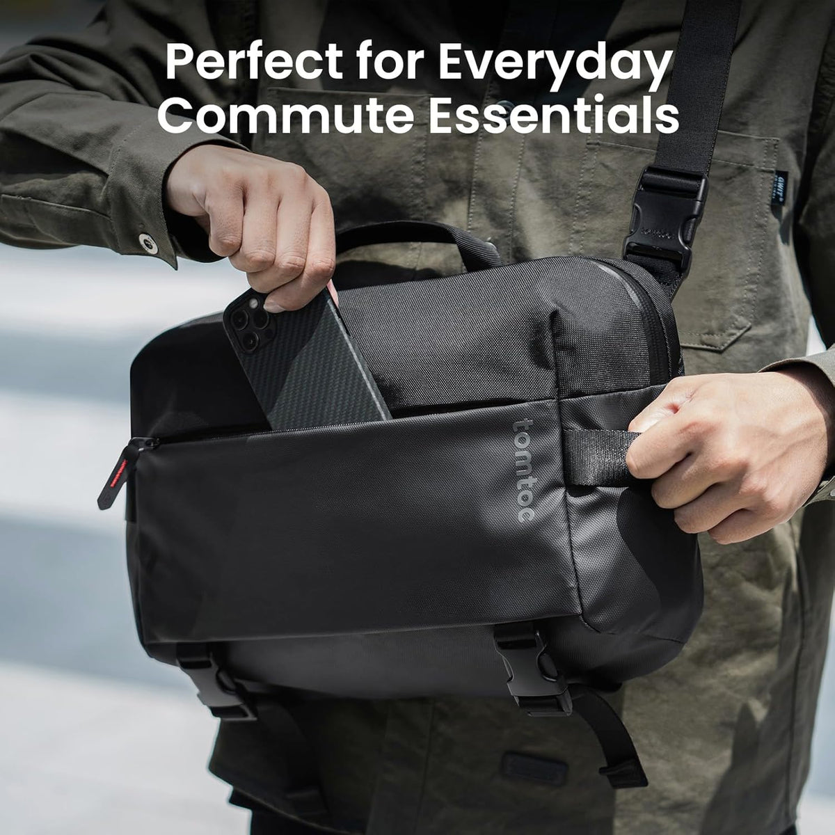 Compact EDC Sling Bag 3L-10L, Minimalist Crossbody Bag Chest Shoulder Pack for Men Women, X-pac/Recycled Polyester