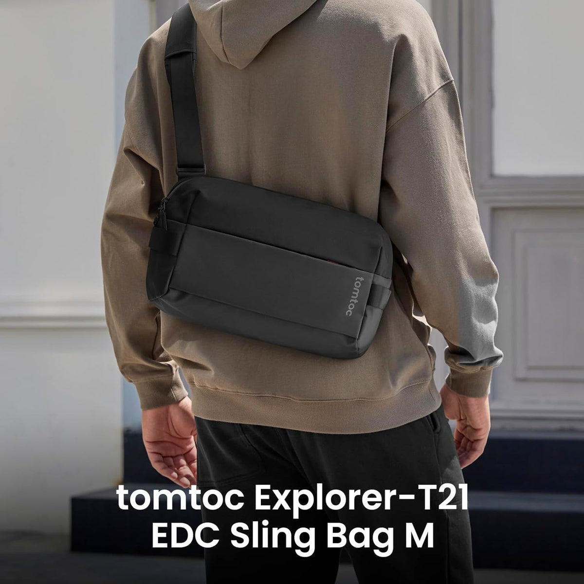 Compact EDC Sling Bag 3L-10L, Minimalist Crossbody Bag Chest Shoulder Pack for Men Women, X-pac/Recycled Polyester