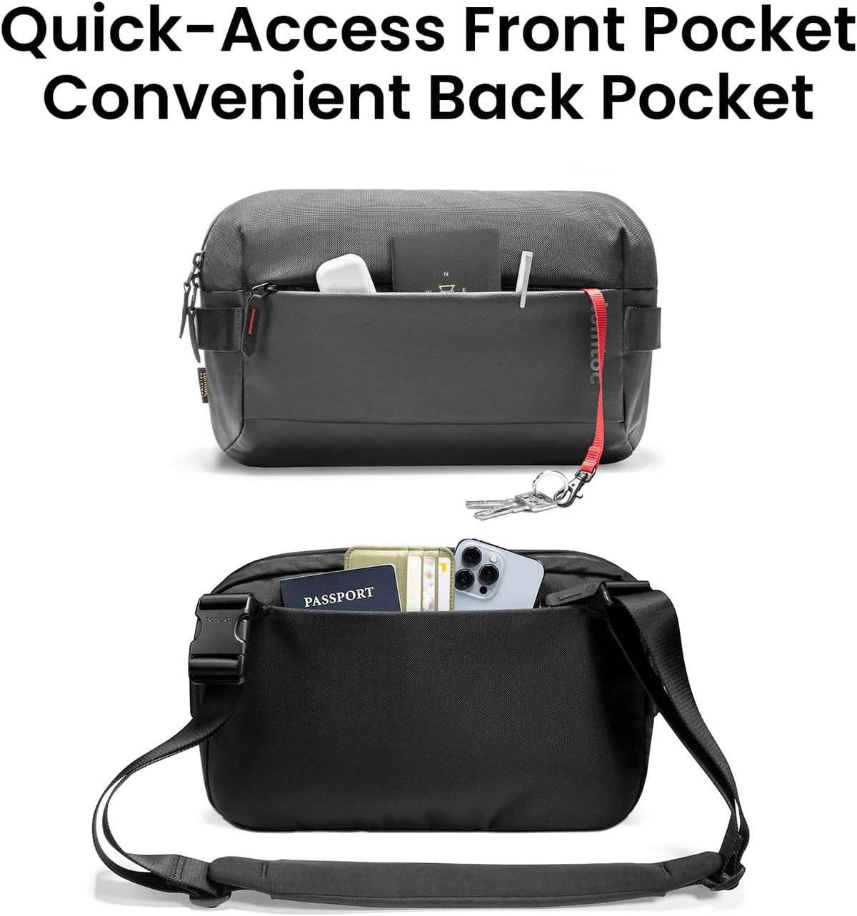 Compact EDC Sling Bag 3L-10L, Minimalist Crossbody Bag Chest Shoulder Pack for Men Women, X-pac/Recycled Polyester