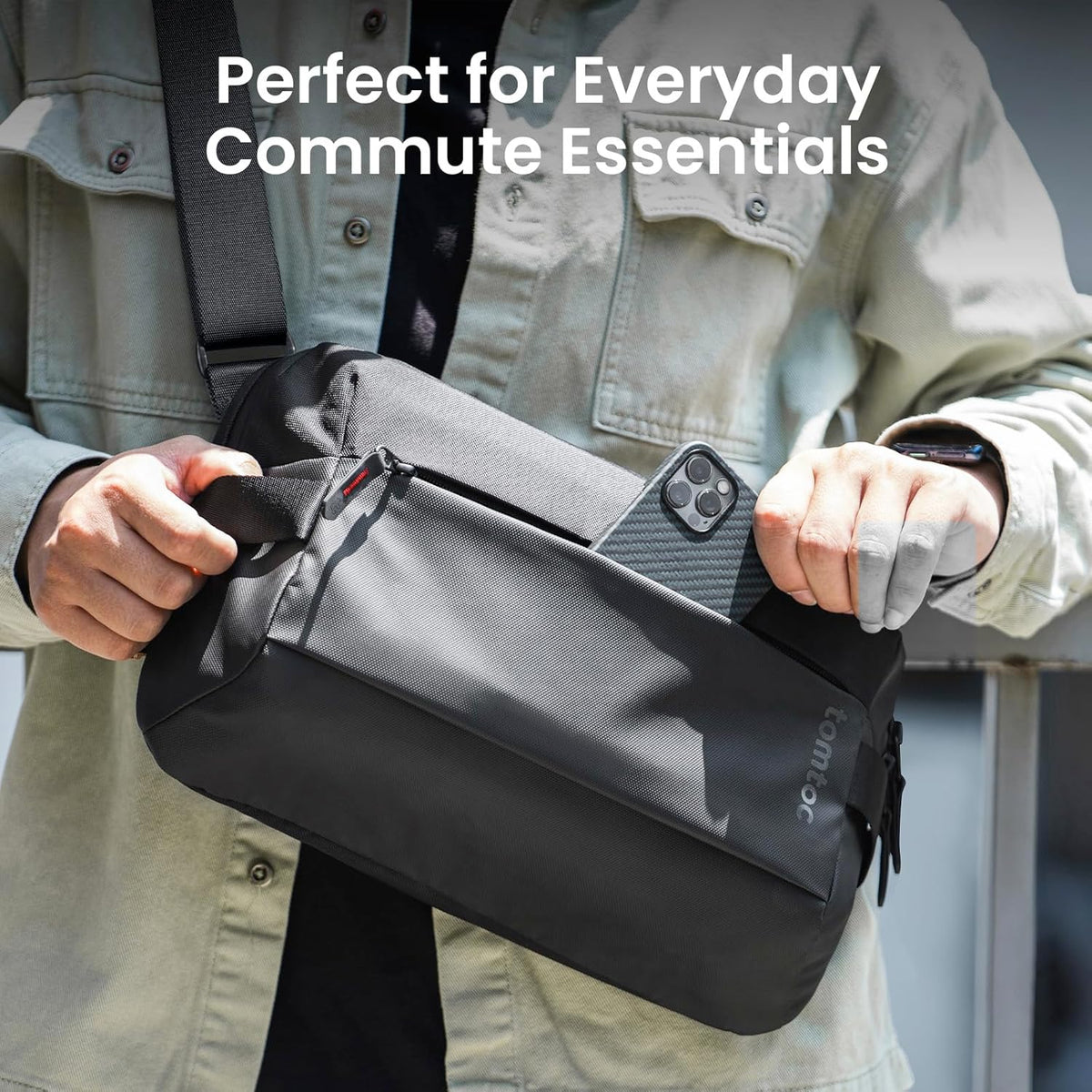 Compact EDC Sling Bag 3L-10L, Minimalist Crossbody Bag Chest Shoulder Pack for Men Women, X-pac/Recycled Polyester