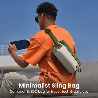 Compact EDC Sling Bag 3L-10L, Minimalist Crossbody Bag Chest Shoulder Pack for Men Women, X-pac/Recycled Polyester