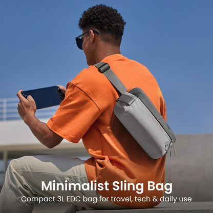 Compact EDC Sling Bag 3L-10L, Minimalist Crossbody Bag Chest Shoulder Pack for Men Women, X-pac/Recycled Polyester
