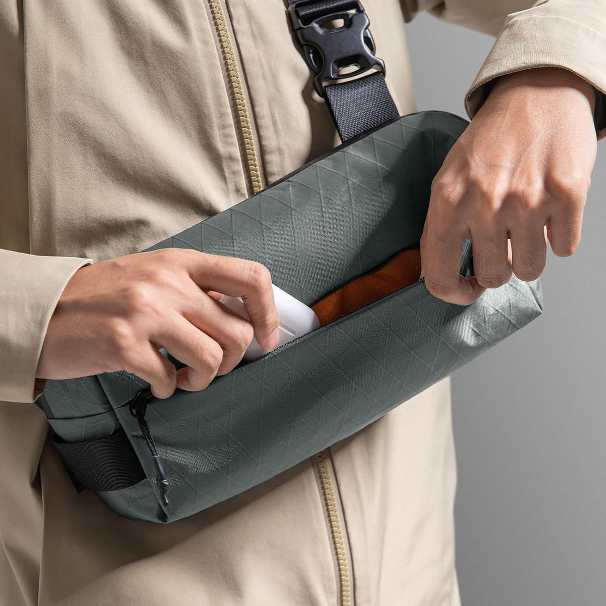 Compact EDC Sling Bag 3L-10L, Minimalist Crossbody Bag Chest Shoulder Pack for Men Women, X-pac/Recycled Polyester
