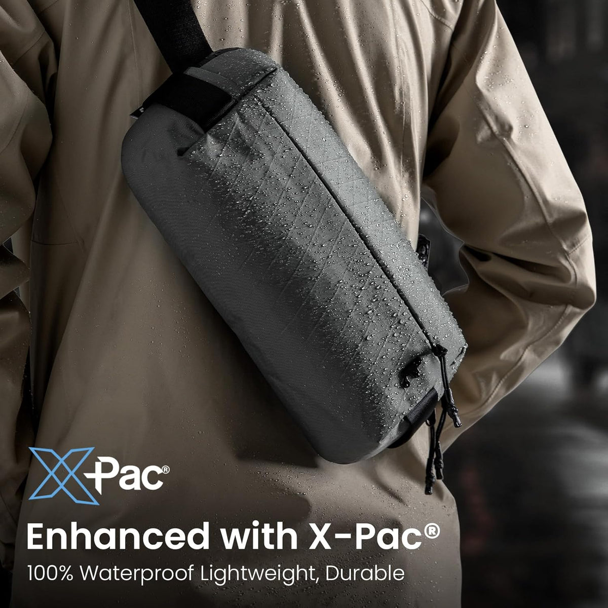Compact EDC Sling Bag 3L-10L, Minimalist Crossbody Bag Chest Shoulder Pack for Men Women, X-pac/Recycled Polyester