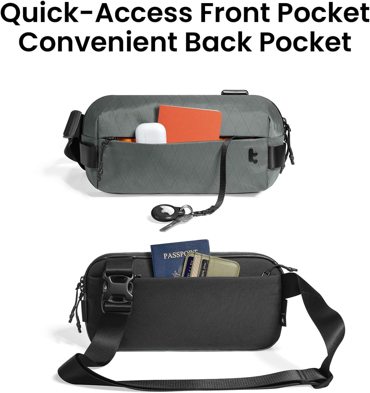 Compact EDC Sling Bag 3L-10L, Minimalist Crossbody Bag Chest Shoulder Pack for Men Women, X-pac/Recycled Polyester
