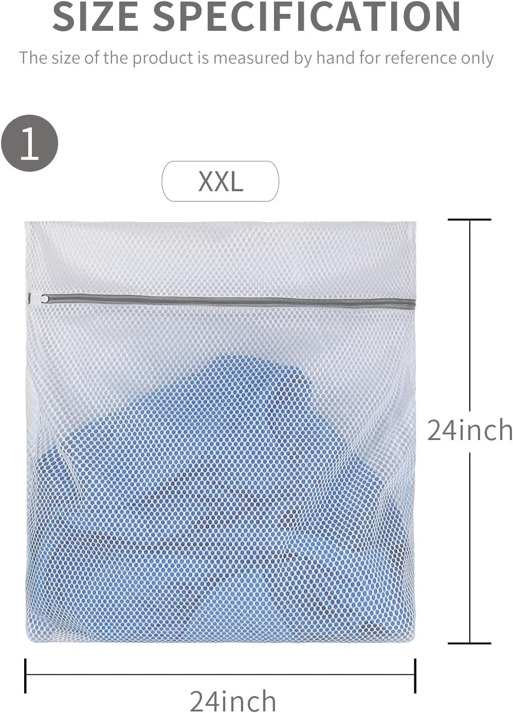 2 XX-Large Honeycomb Delicates Bags for Washing Machine, 24 x 24 Inches lingerie bags for Laundry, Travel Storage Organize Bag for Cotton Clothes,Sheet, Shoes