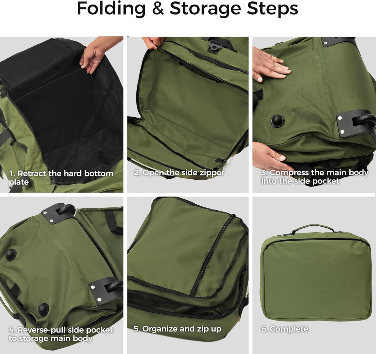 110L 120L Rolling Duffel Bag with Wheels - 28 Inch Heavy Duty No Sag Waterproof Travel Duffel, Foldable Lightweight Luggage with Shoulder Straps Dividers for Camping Cargo Air Travel