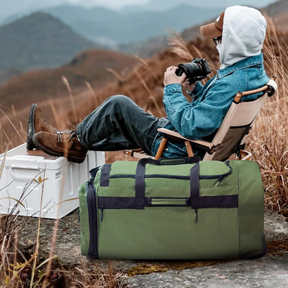 110L 120L Rolling Duffel Bag with Wheels - 28 Inch Heavy Duty No Sag Waterproof Travel Duffel, Foldable Lightweight Luggage with Shoulder Straps Dividers for Camping Cargo Air Travel