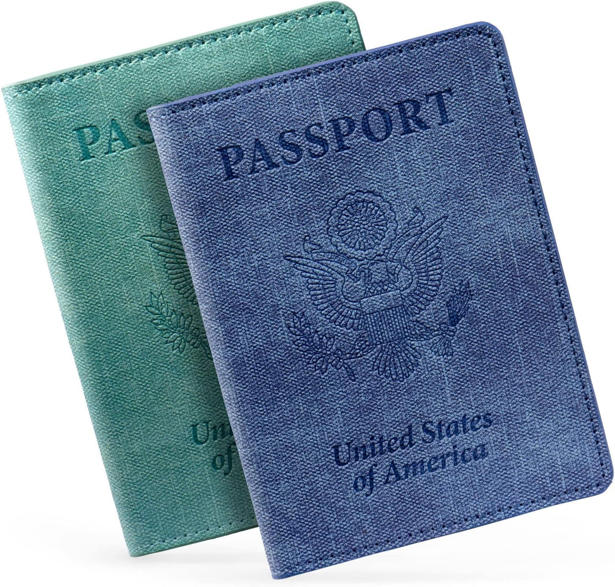 Passport Cover With Card Slots RFID Blocking-White&Black | PU Leather Lightweight slim travel passport cover wallet with 4pcs RFID Blocking Credit/ID card slots