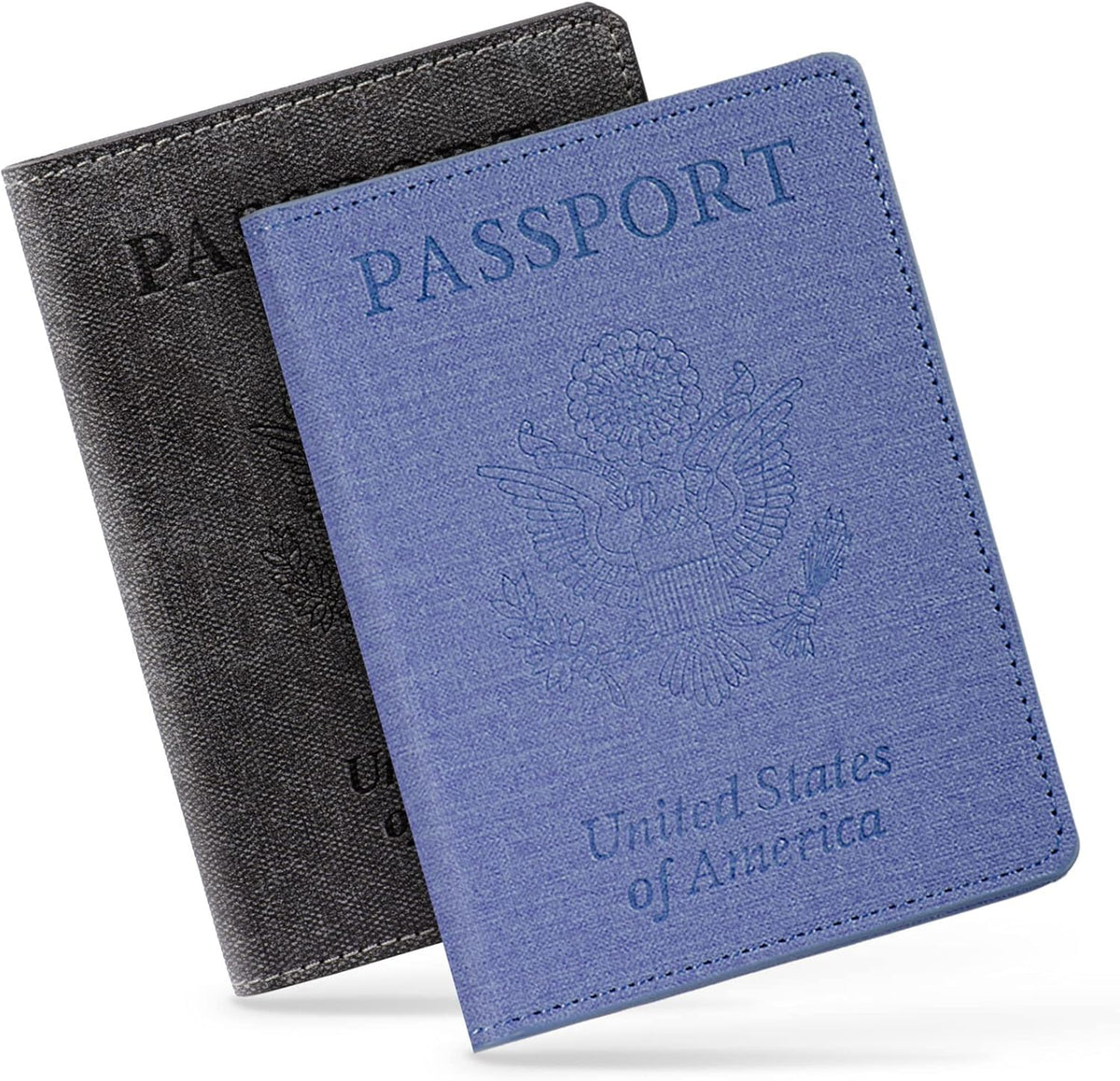 Passport Cover With Card Slots RFID Blocking-White&Black | PU Leather Lightweight slim travel passport cover wallet with 4pcs RFID Blocking Credit/ID card slots