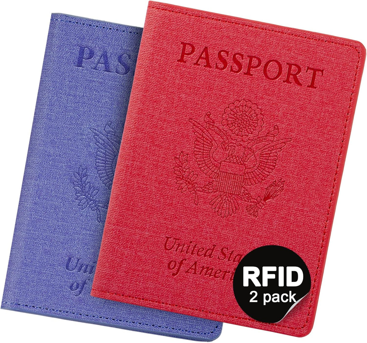 Passport Cover With Card Slots RFID Blocking-White&Black | PU Leather Lightweight slim travel passport cover wallet with 4pcs RFID Blocking Credit/ID card slots