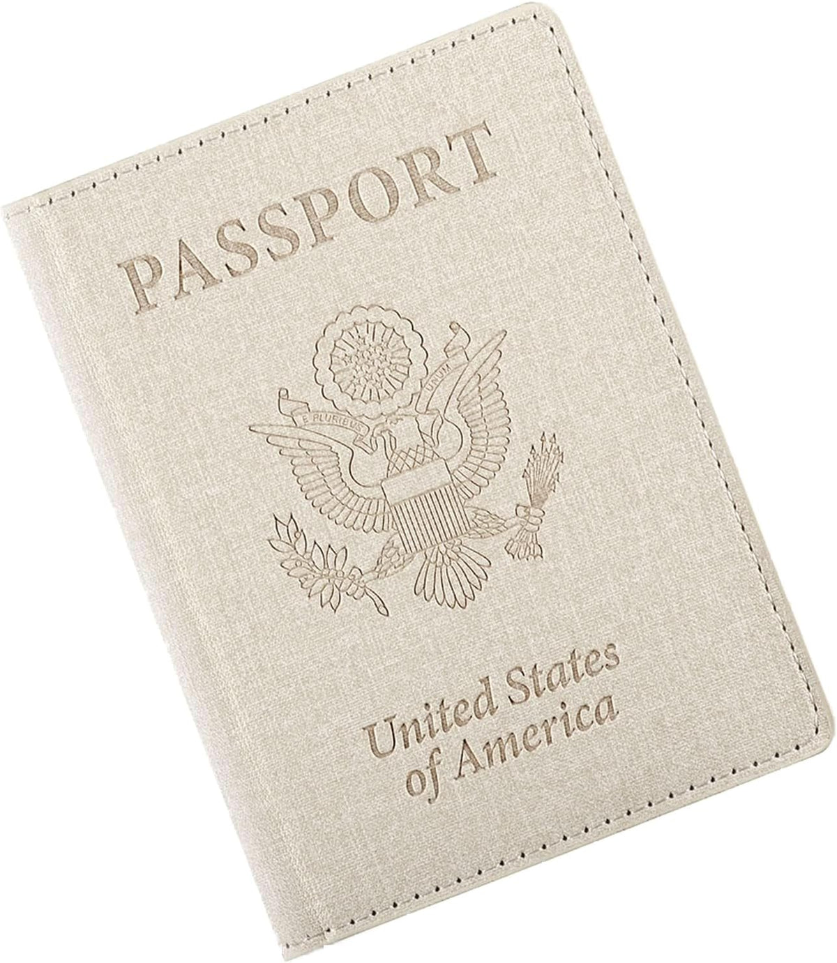 Passport Cover With Card Slots RFID Blocking-White&Black | PU Leather Lightweight slim travel passport cover wallet with 4pcs RFID Blocking Credit/ID card slots