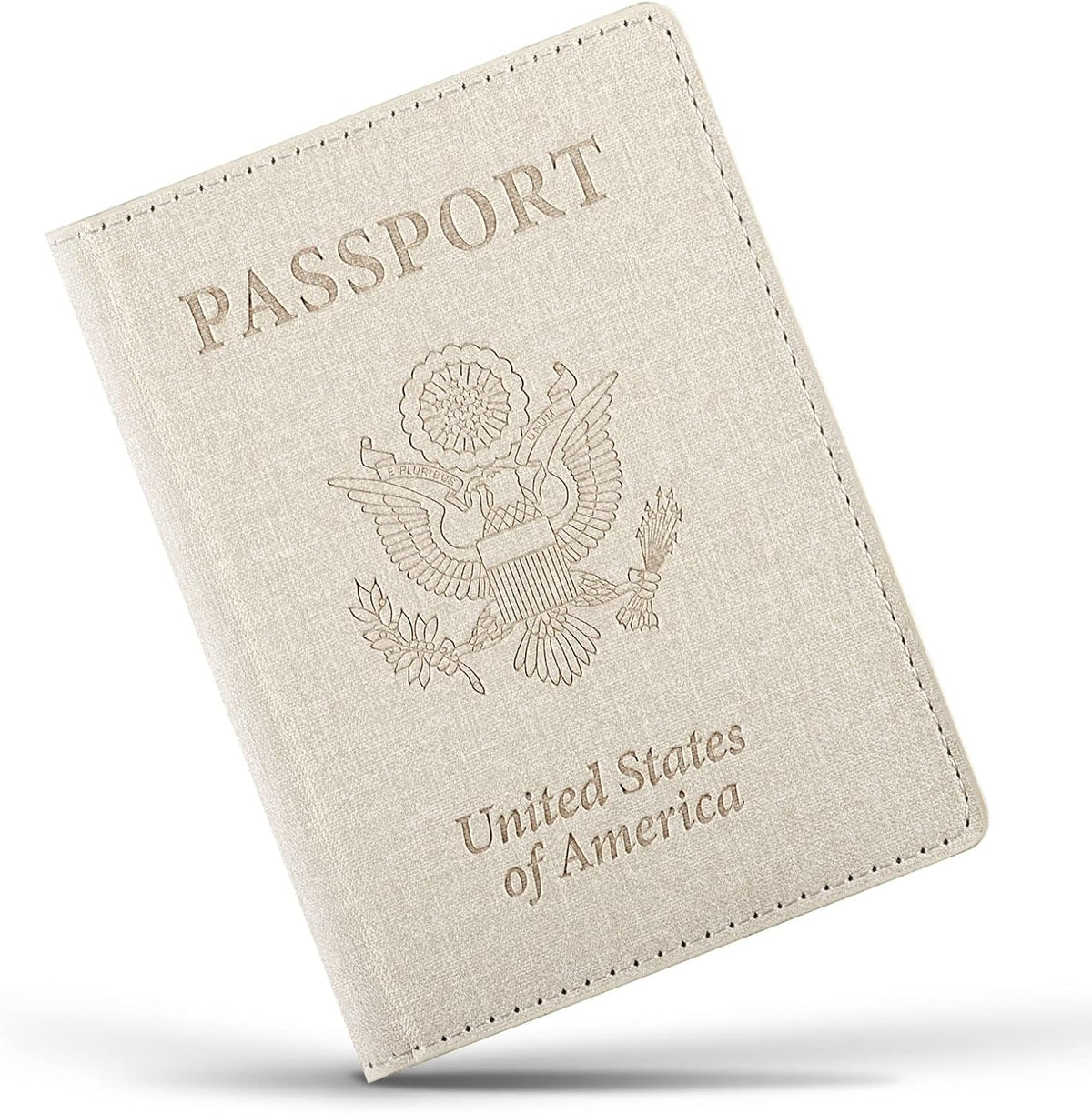 Passport Cover With Card Slots RFID Blocking-White&Black | PU Leather Lightweight slim travel passport cover wallet with 4pcs RFID Blocking Credit/ID card slots