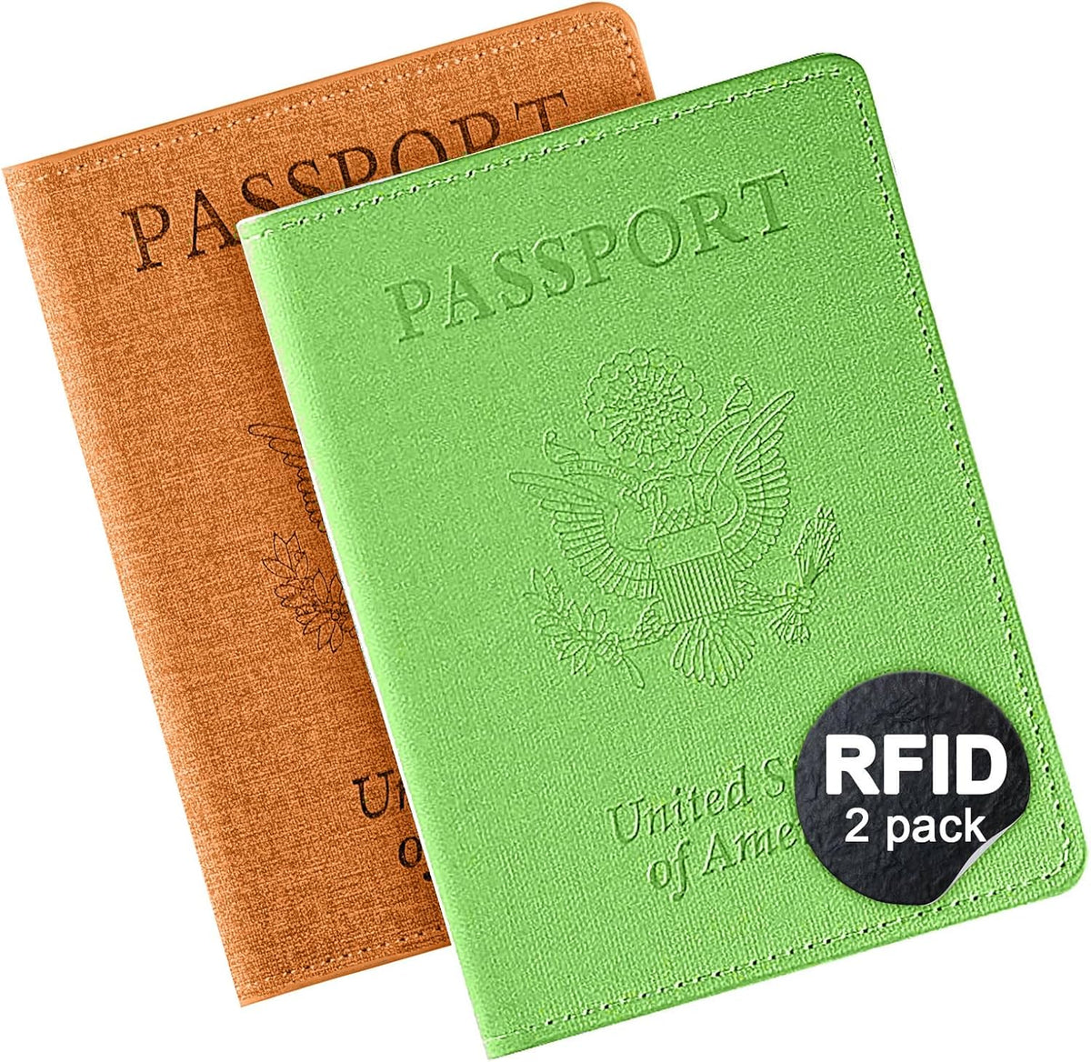 Passport Cover With Card Slots RFID Blocking-White&Black | PU Leather Lightweight slim travel passport cover wallet with 4pcs RFID Blocking Credit/ID card slots