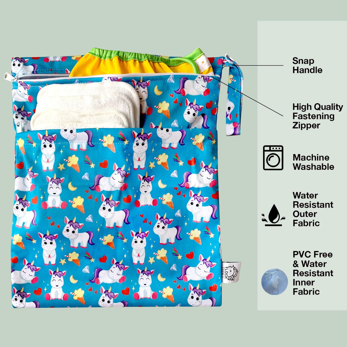 4pcs Waterproof Wet Bag Reusable for Wet Clothes Baby Diapers Stroller Swimsuit Travel Reusable toiletries Pouch Small and Larger Electronics case 4 Pack (Blue Sky)