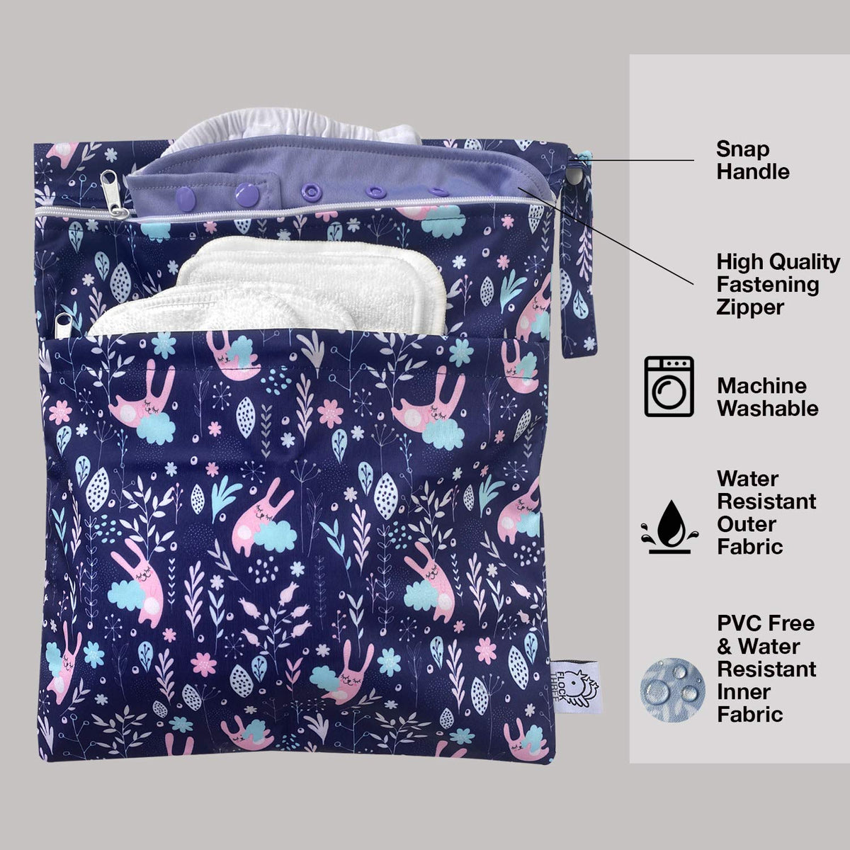 4pcs Waterproof Wet Bag Reusable for Wet Clothes Baby Diapers Stroller Swimsuit Travel Reusable toiletries Pouch Small and Larger Electronics case 4 Pack (Blue Sky)