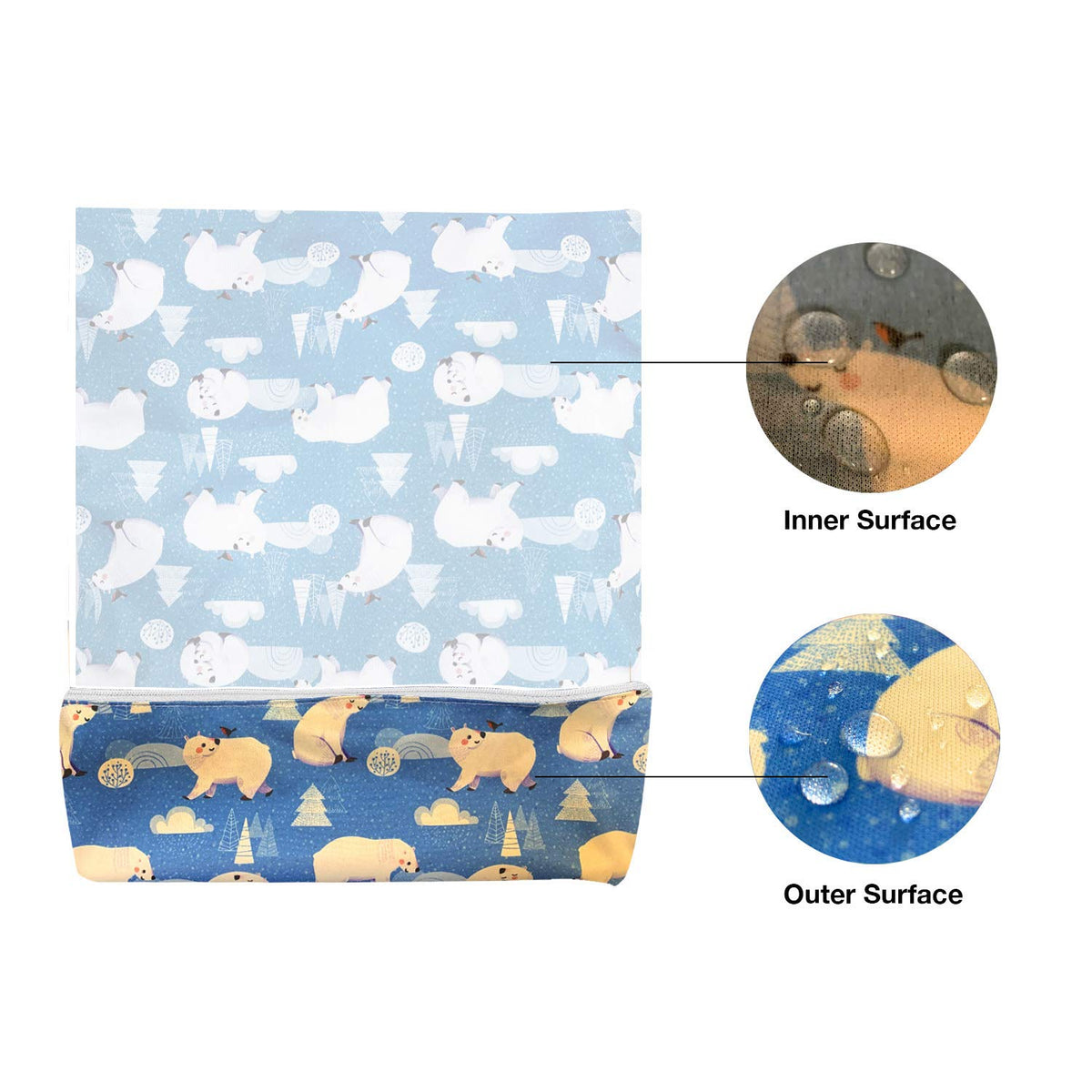 4pcs Waterproof Wet Bag Reusable for Wet Clothes Baby Diapers Stroller Swimsuit Travel Reusable toiletries Pouch Small and Larger Electronics case 4 Pack (Blue Sky)